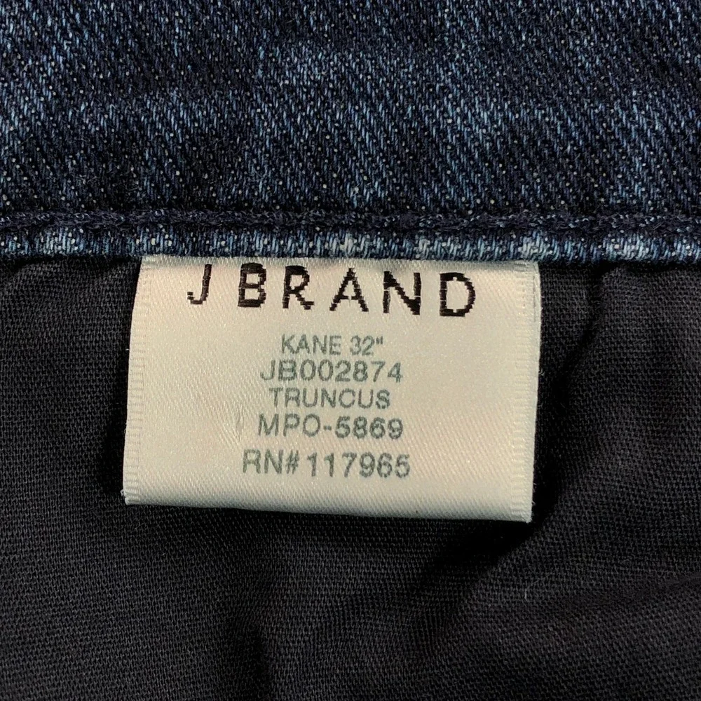 J Brand Mens Kane Slim Straight Jeans 31 Dark Blue Truncus Stretch Made in USA